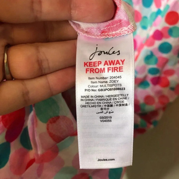 Joules Linen Blend Dress with Circles Size 10 - Picture 6 of 7